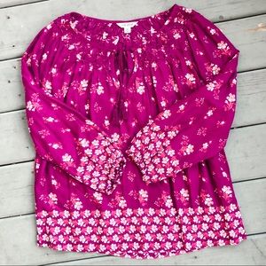 Lucky Brand 3/4 Sleeve Peasant Top Size Medium